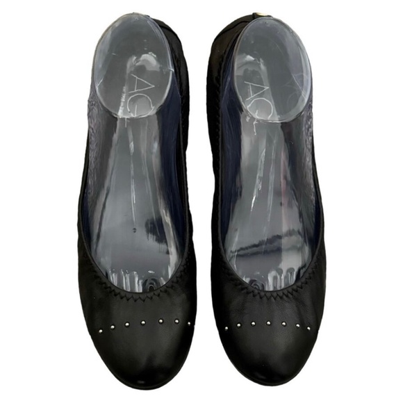 AGL Attilio Giusti Leombruni Leather Ballet Flat EU 40 US 9 Black Made Italy - Picture 1 of 11